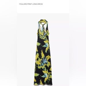 Zara Foulard Print Long Dress